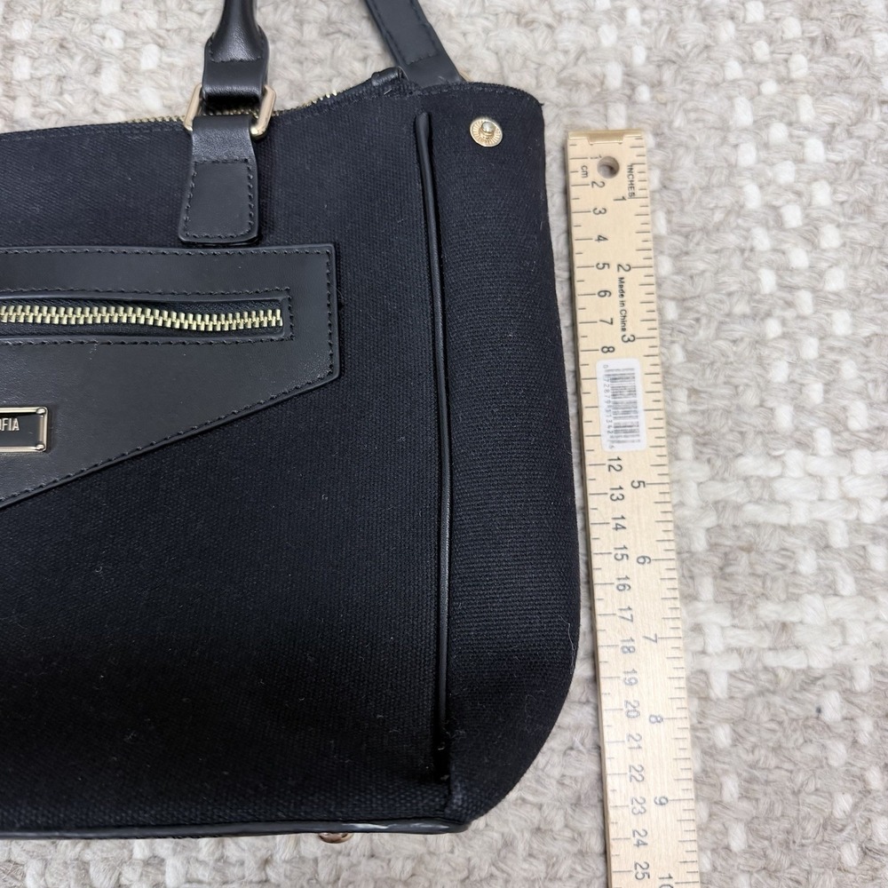 Saint‎ Sofia London Black Canvas Satchel Crossbody Gold Hardware Structured Bag - Picture 10 of 11